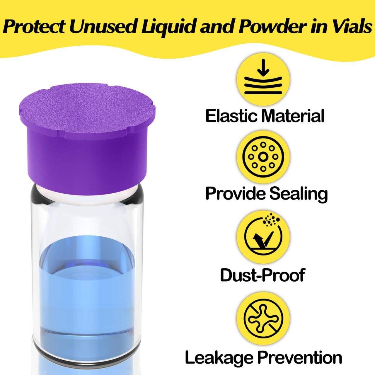 Silicone Vial Caps for Glass Vials - Protect Liquid & Powder, Dust-Proof & Leakage Prevention